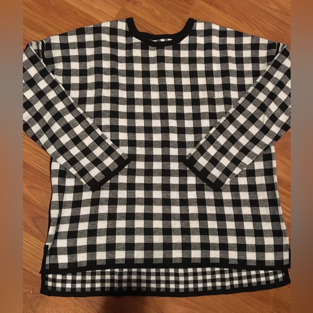 J.Jill Reversible Plaid Crew Neck Sweater #99.